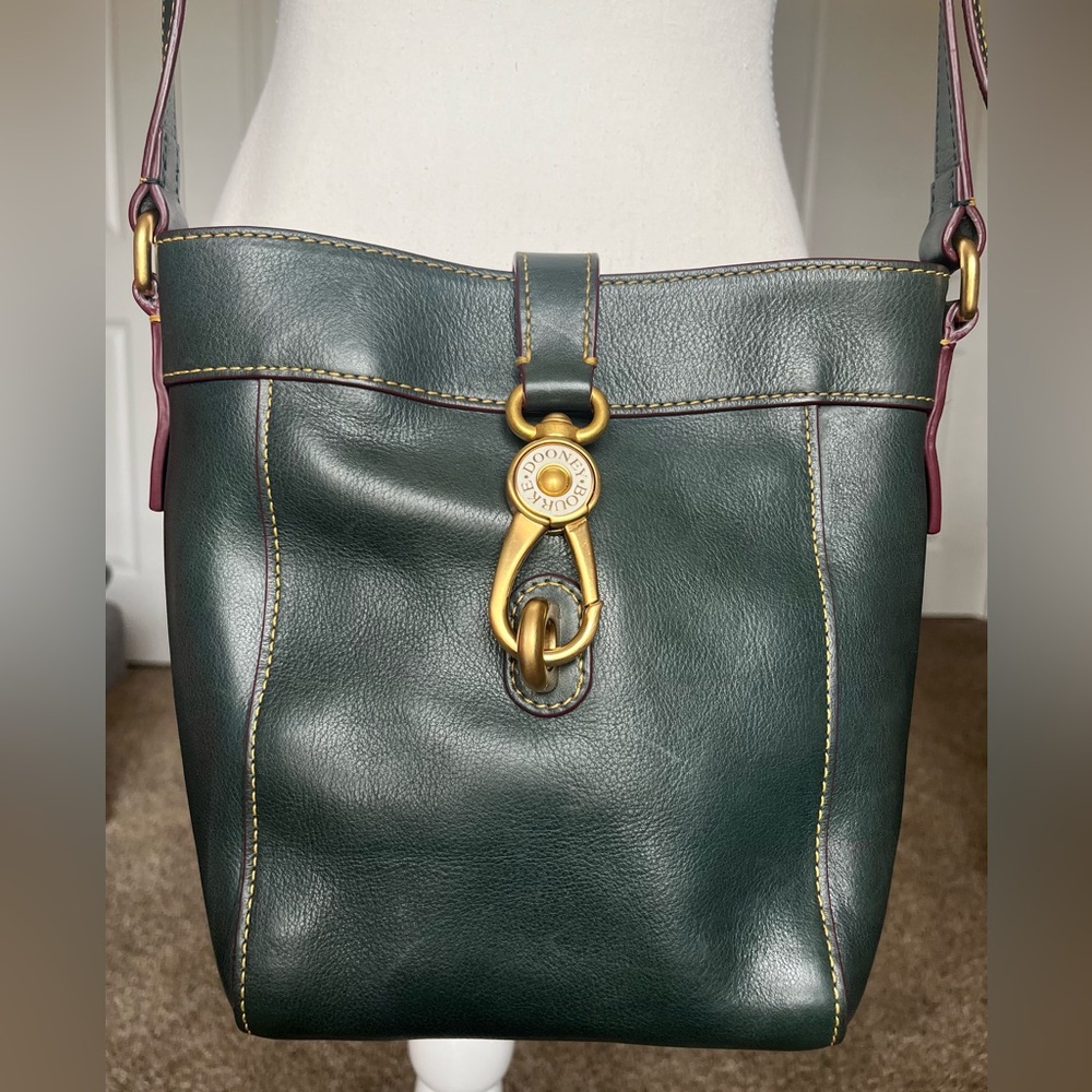 Dooney & Bourke Crossbody Florentine Leather Sadie Feed Purse Bag RARE Ivy Green - Picture 7 of 16
